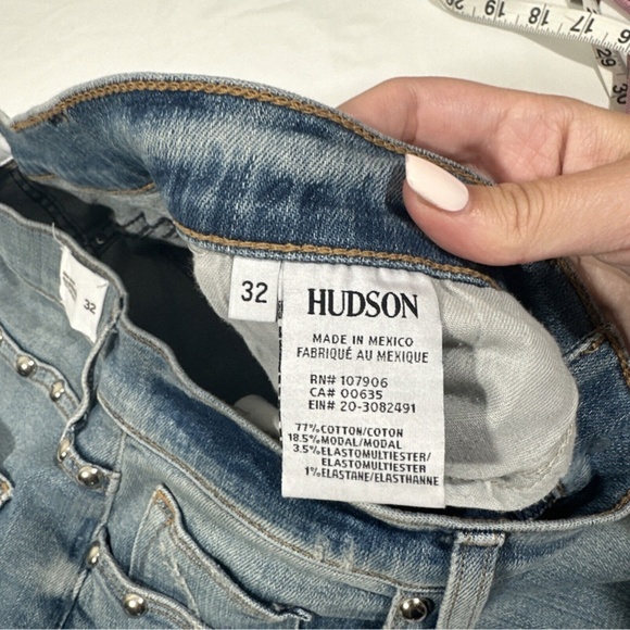 NWT $245 Hudson Jeans [ 32 ] Dangerous‎ Barbara Crop Super Skinny Jeans - Picture 4 of 16